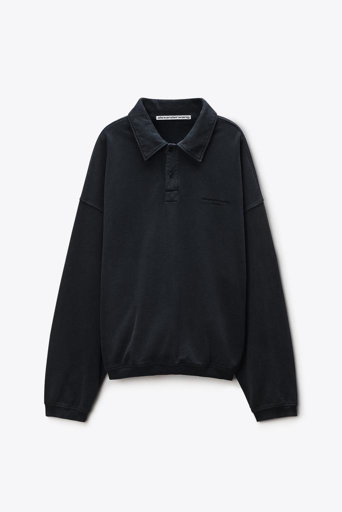 Alexander Wang Long Sleeve Polo in Cotton Oversized