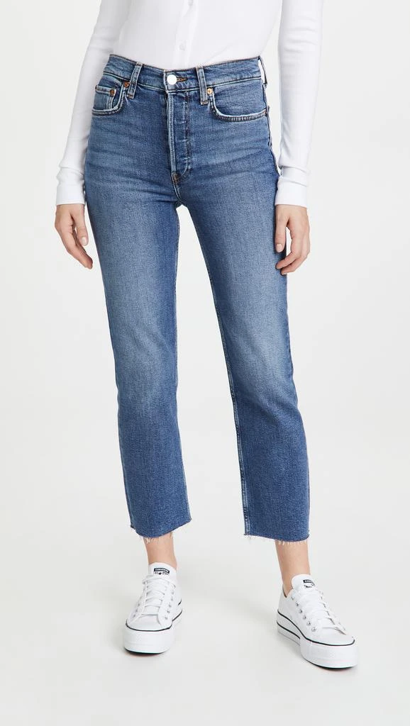 Re/Done High Rise Comfort Stretch Stove Pipe Jeans 1