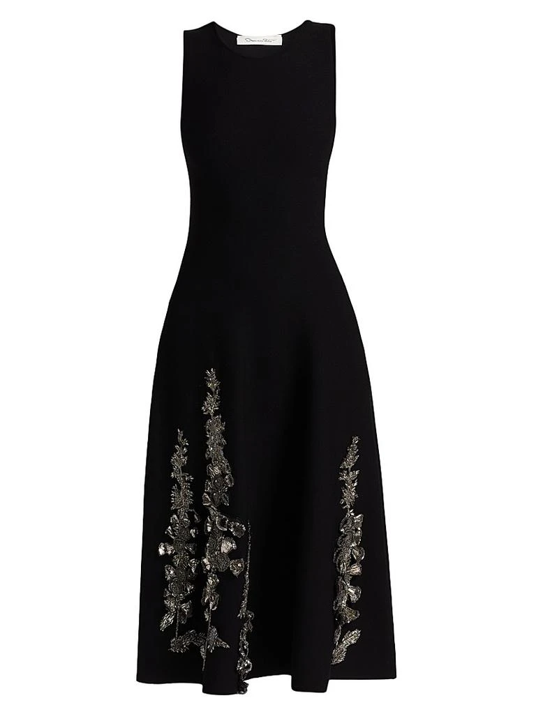 Oscar de la Renta Bead-Embroidered Jacquard Knit Cocktail Dress - Dresses &  Skirts - Free Shipping - BeyondStyle