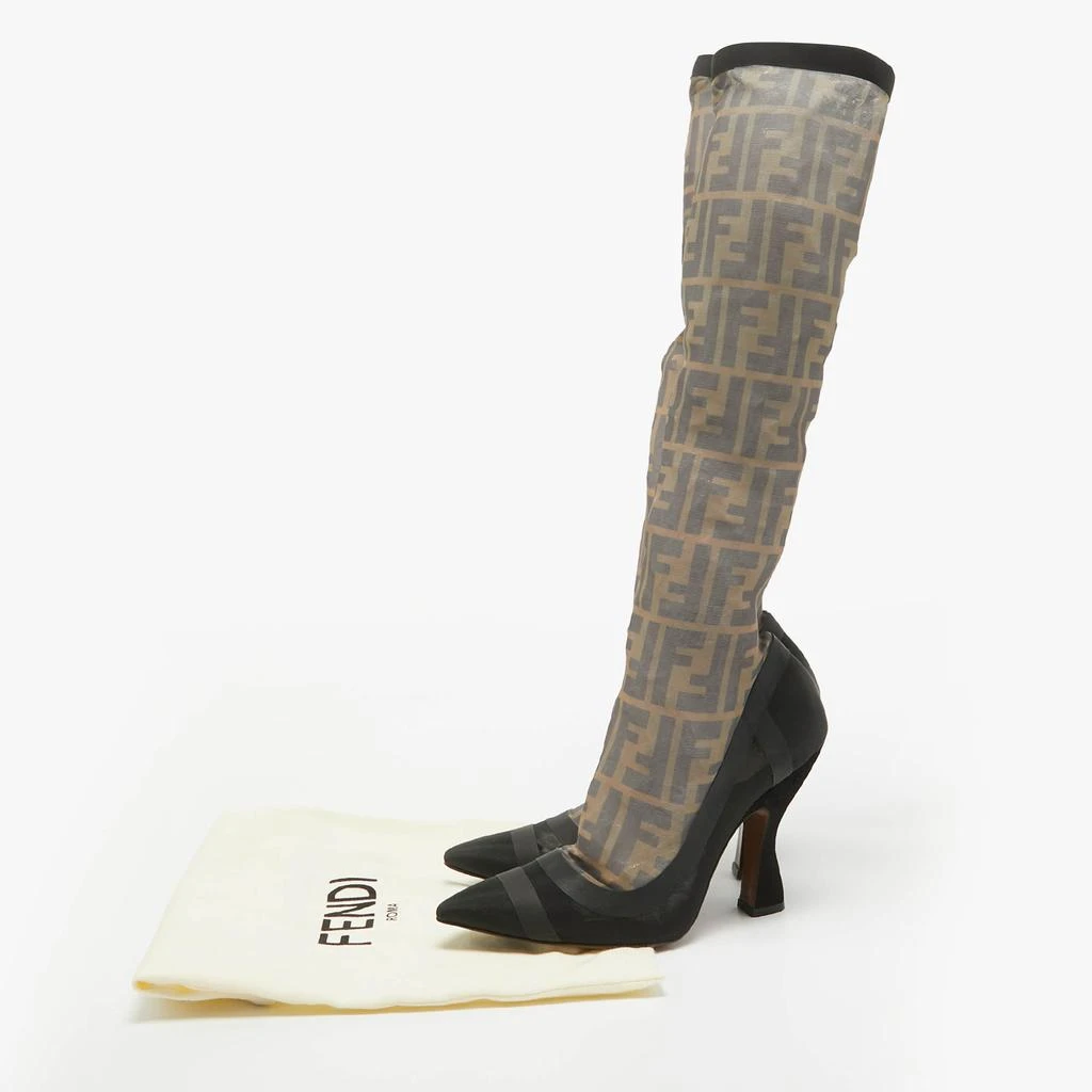 Fendi Fendi Black Mesh FF Colibri Mid Calf Boots Size 38 9