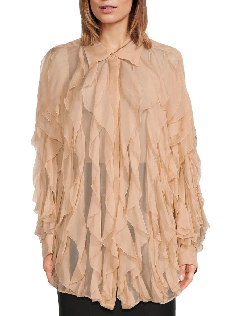 Valentino Ruffled Silk Blouse 1