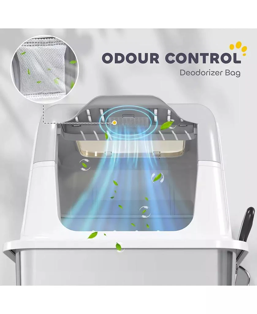 PawHut Stainless Steel Litter Box with Lid, Extra Large Cat Litter Box 7