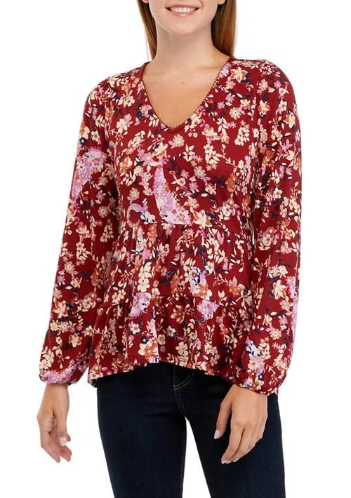 TRUE CRAFT Babydoll V-Neck Knit Top