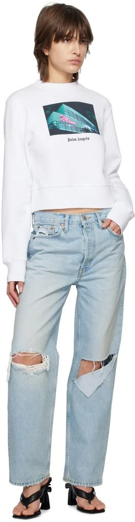 Palm Angels White Getty Miami Sweatshirt 4