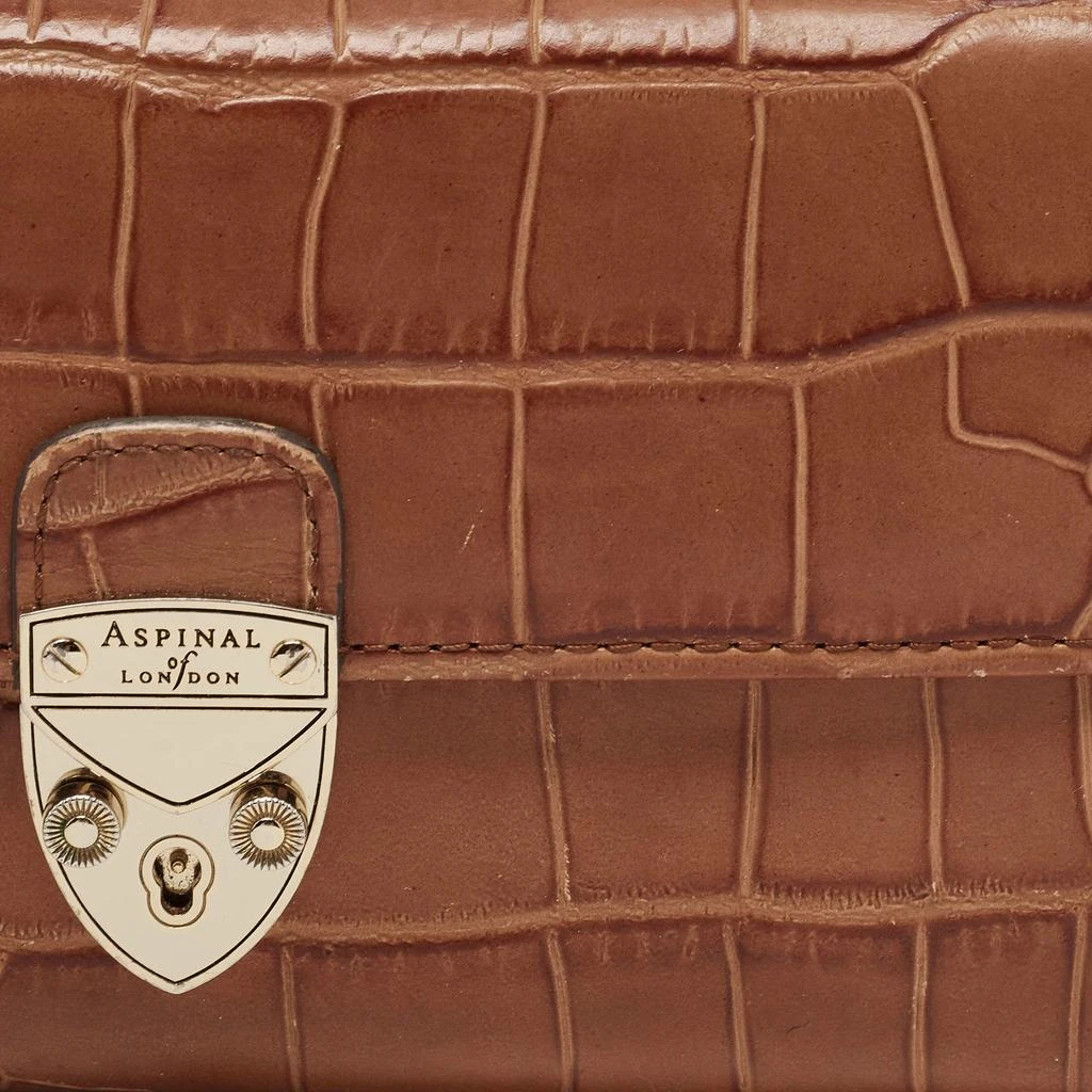 Aspinal of London Aspinal Of London Brown Croc Embossed Leather Mayfair Continental Wallet 3