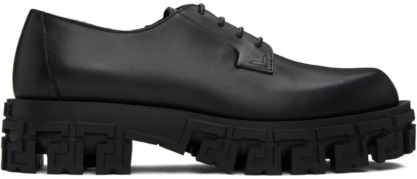 Versace Black Greek Key Derbys 1