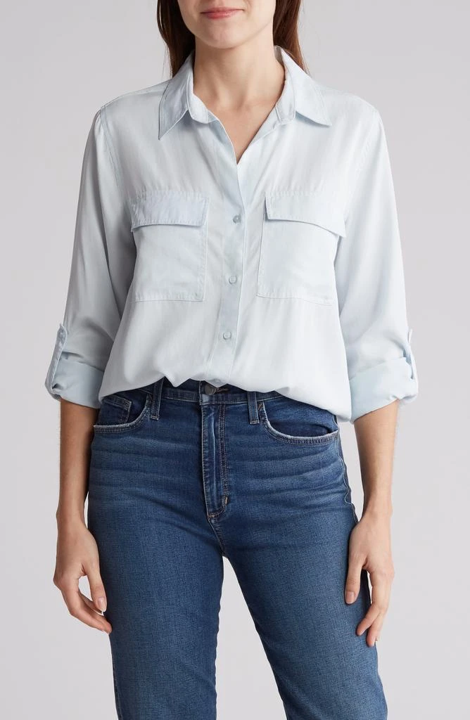 ELIE ELIE TAHARI Tencel® Button-Down Flap Pocket Shirt 1