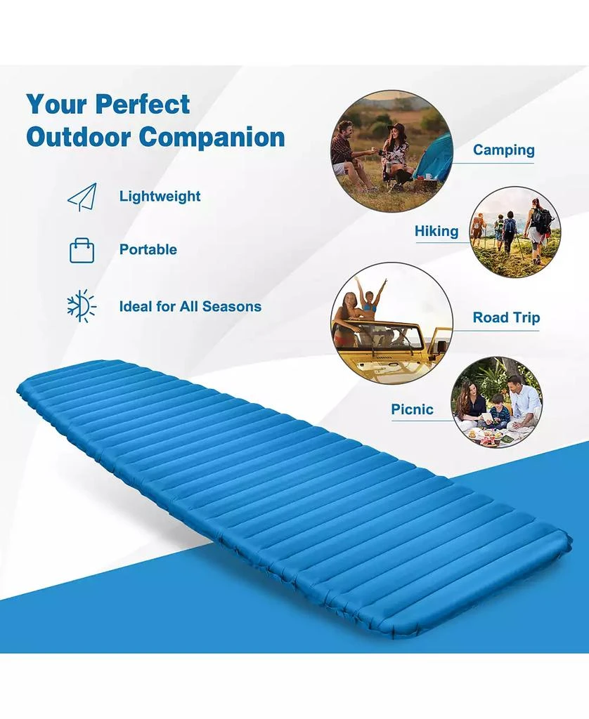 SKONYON 3 Inch Thick Inflatable Waterproof Camping Sleeping Pad 4