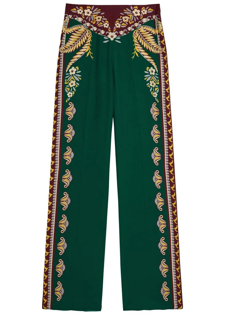 ETRO Printed straight-leg silk trousers 1