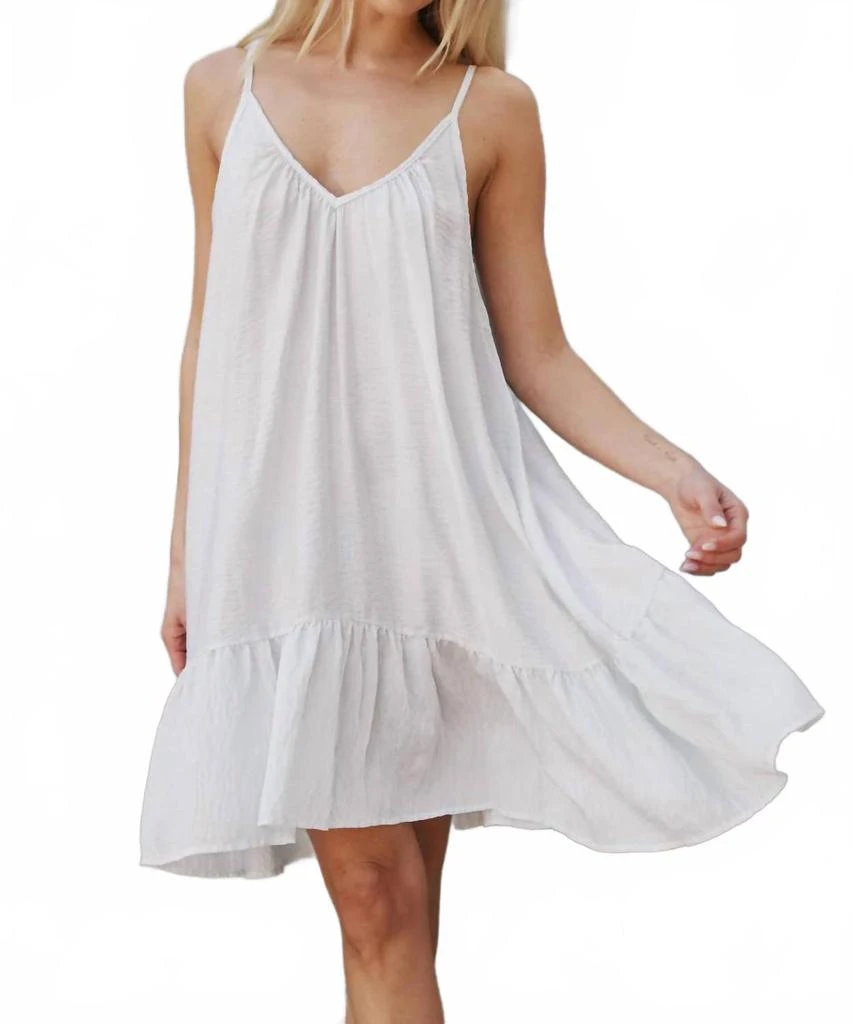 9seed St Tropez Ruffle Mini Dress In White 1