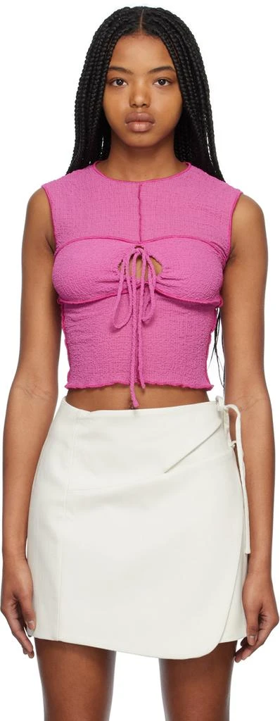 Yuzefi Pink Keyhole Tank Top 1
