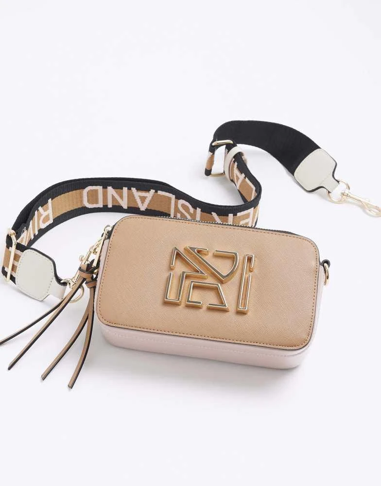 River Island River Island Camera cross body bag in beige - dark 4