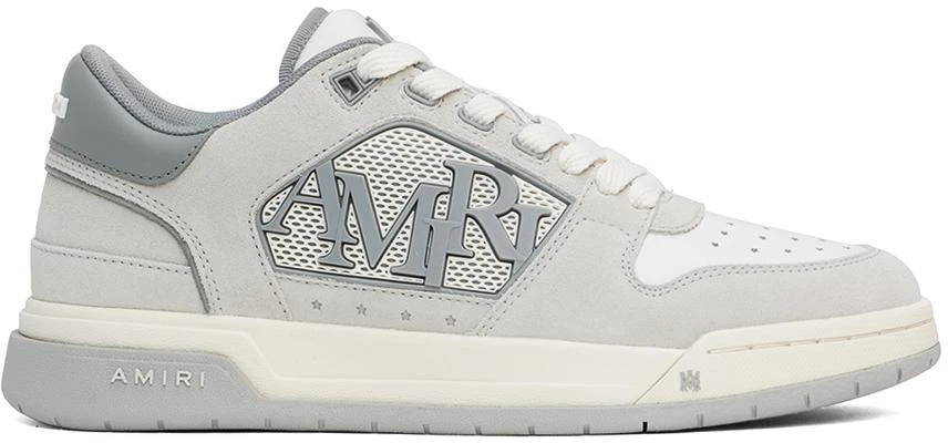 AMIRI Gray & White Suede Classic Low Sneakers 1