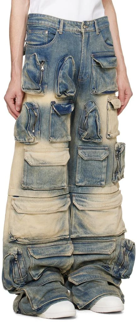 Who Decides War Blue Rave Denim Cargo Pants 2