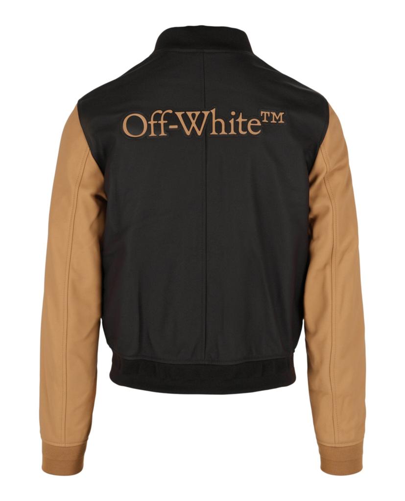 Off-White Hand Off Leather Varsity Jacket