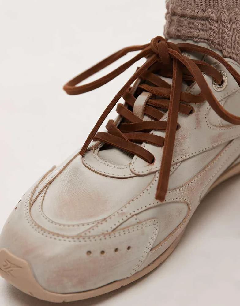 Bronx Bronx Myr-aa trainers in off white vintage brush off leather 4