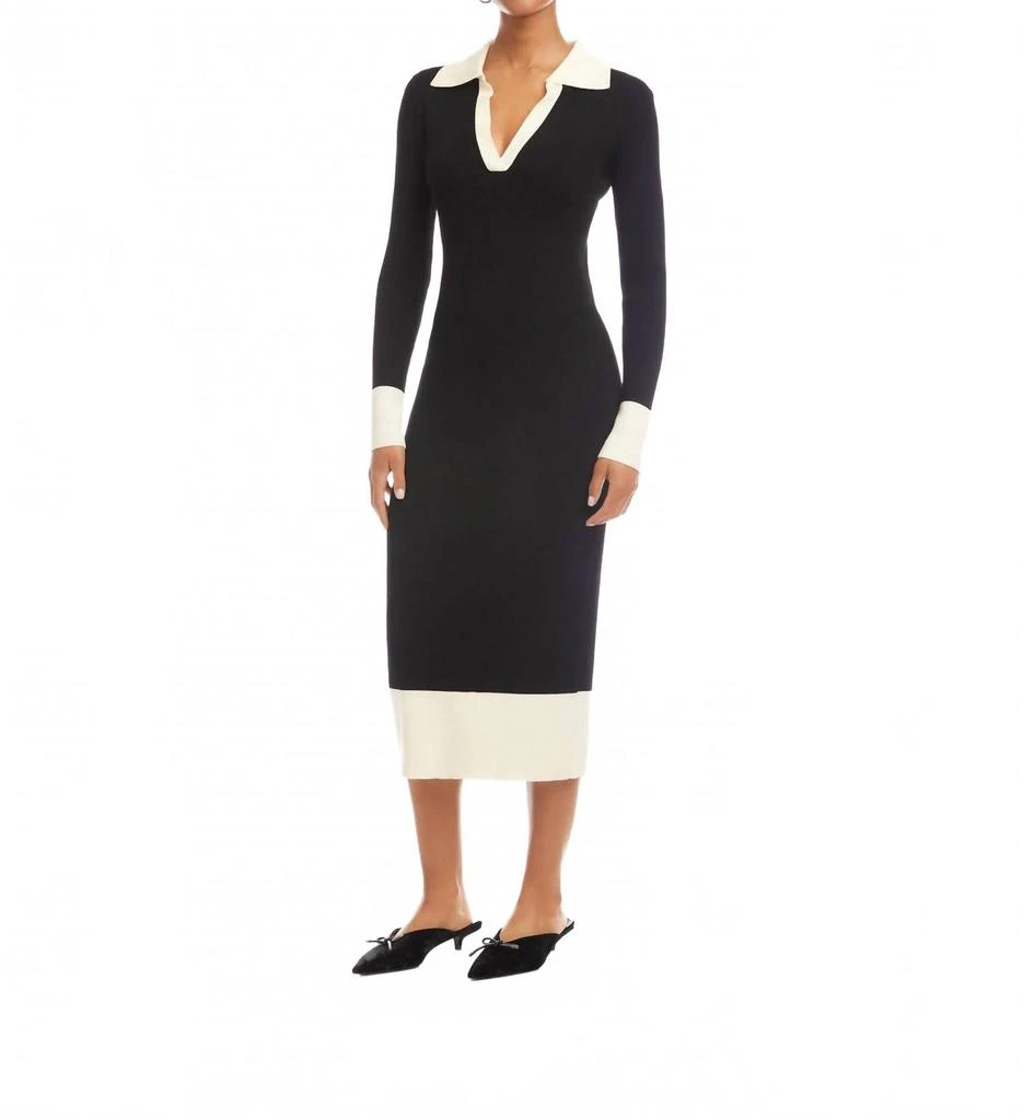 formal dress patterns images Cream and Black Long Dress main image 0