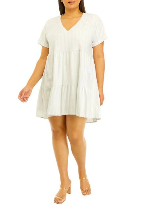 Cupio Plus Size Yarn Die High Low Dress 1