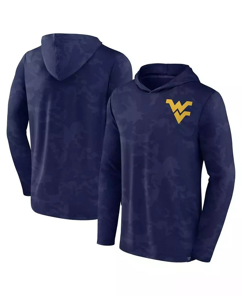 Fanatics Men's Navy West Virginia Mountaineers Camo Hoodie Long Sleeve T-shirt 1