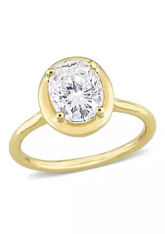 Belk & Co. Co. Lab Created 2 Ct Dew Oval Shaped Created Moissanite Engagement Ring In 10K Yellow Gold
