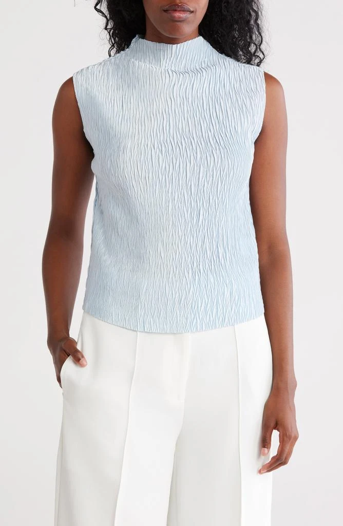 DKNY Funnel Neck Pleated Woven Top 1