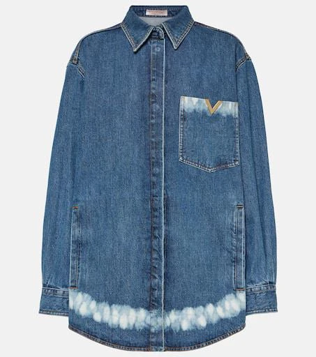 Valentino VGold distressed denim shirt 1