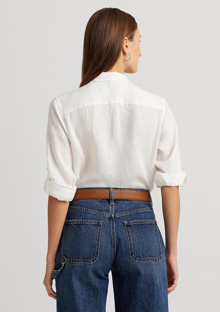 Ralph Lauren Petite Linen Roll Tab Sleeve Shirt