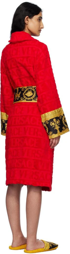 Versace Red 'I Heart Baroque' Bathrobe 3