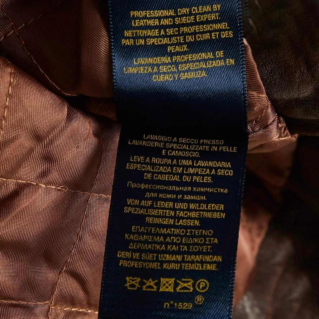 Ralph Lauren Polo Ralph Lauren Kids Brown Leather Zip-Up Jacket XL 18 Yrs 8