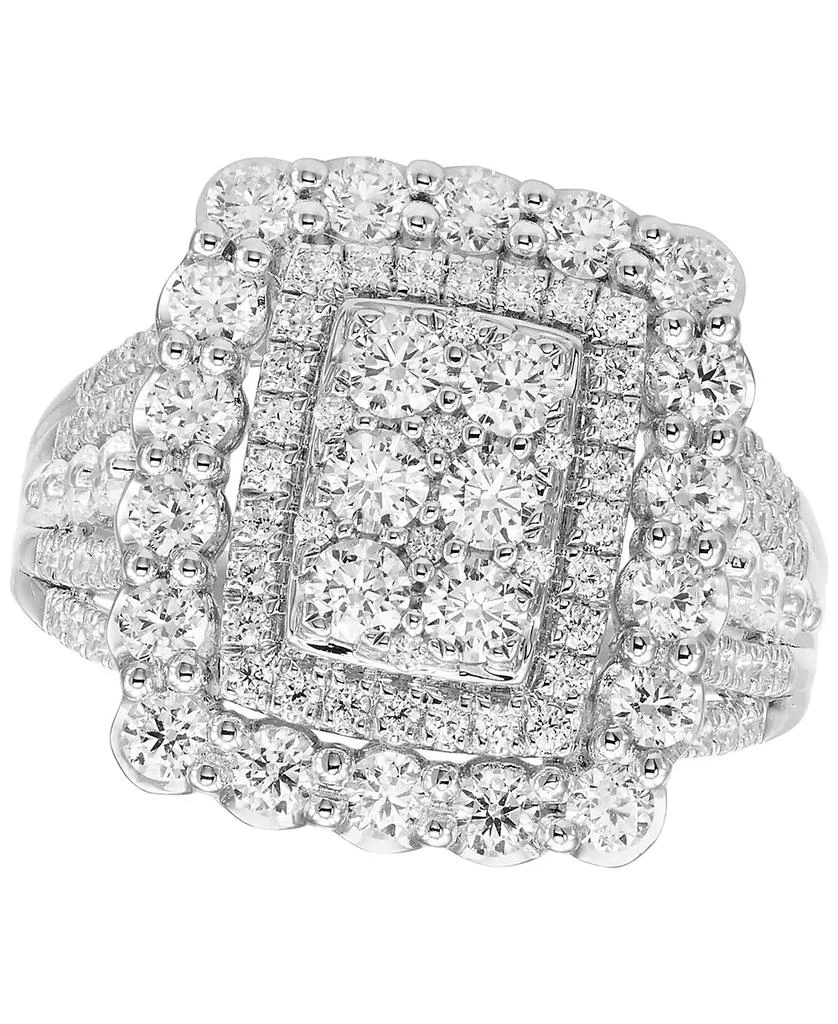 Macy
s Diamond Multi Halo Emerald Shaped Cluster Ring (2 ct. t.w.) in 14k White Gold 1