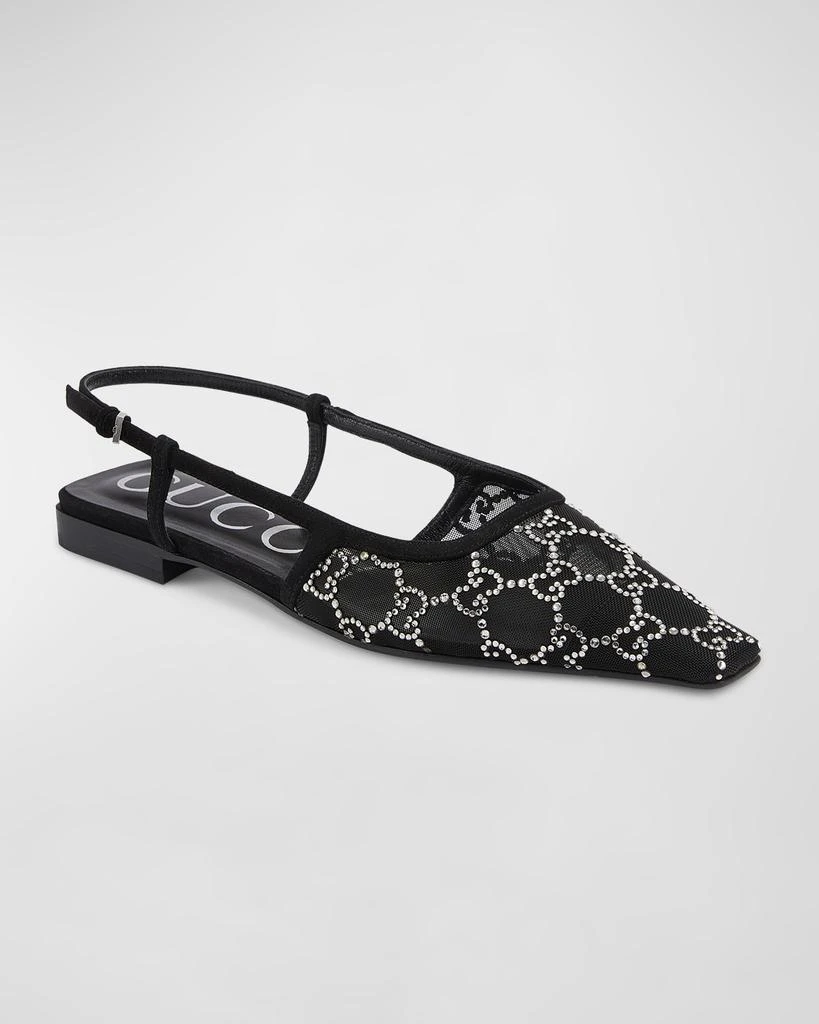 Gucci Demi Crystal GG Slingback Ballerina Flats 2