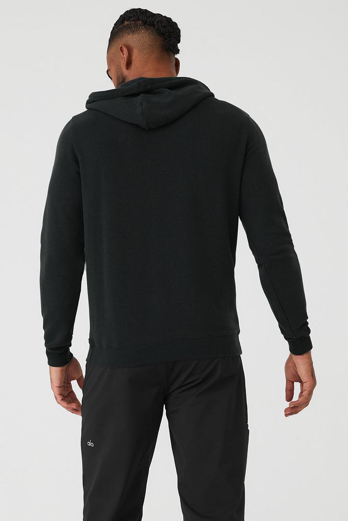Alo Yoga Micro Waffle Fast Break Hoodie - Black