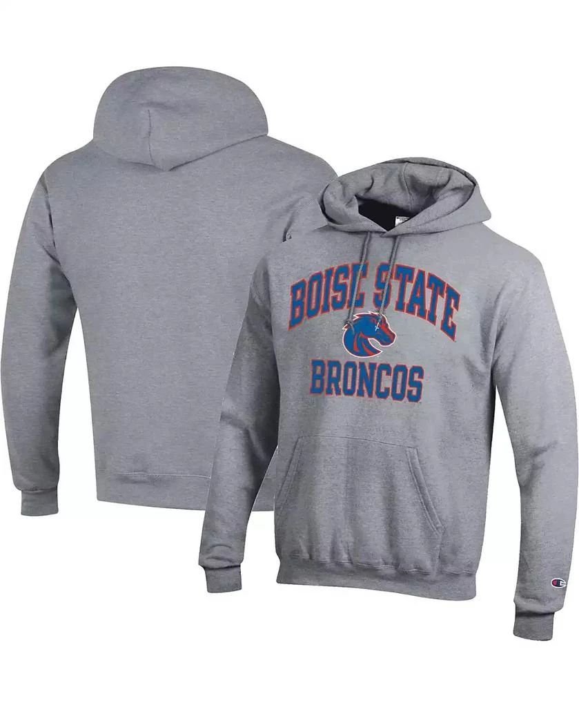 Champion Men's Heather Gray Boise State Broncos High Motor Pullover Hoodie 1