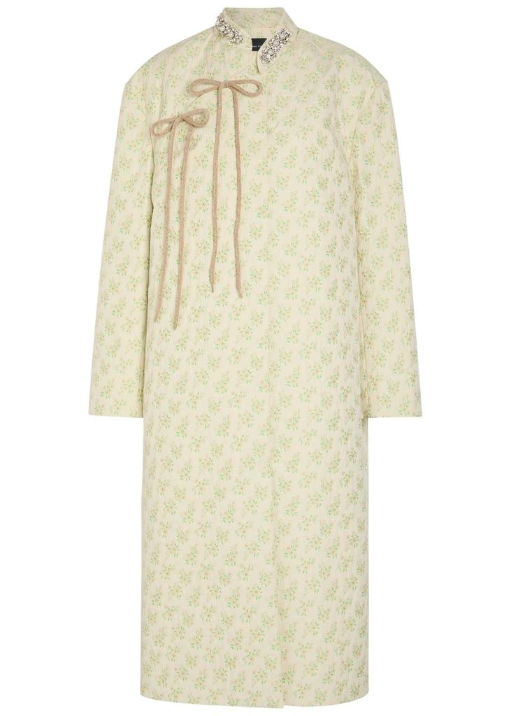 Simone Rocha Embellished floral-jacquard cotton-blend coat