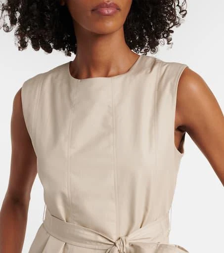 Max Mara Amina pleated cotton midi dress 4