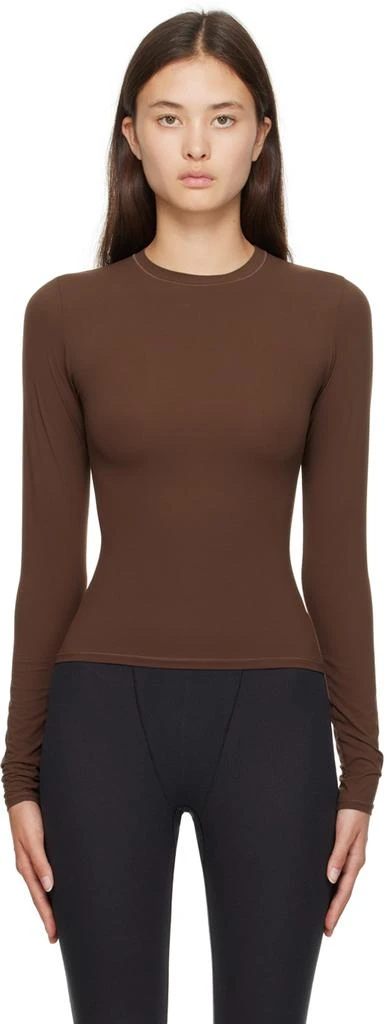 SKIMS Brown Fits Everybody Long Sleeve T-Shirt 1
