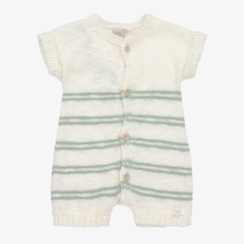Paz Rodriguez Baby Boy's Valle Romper In Cream/mint Green 1