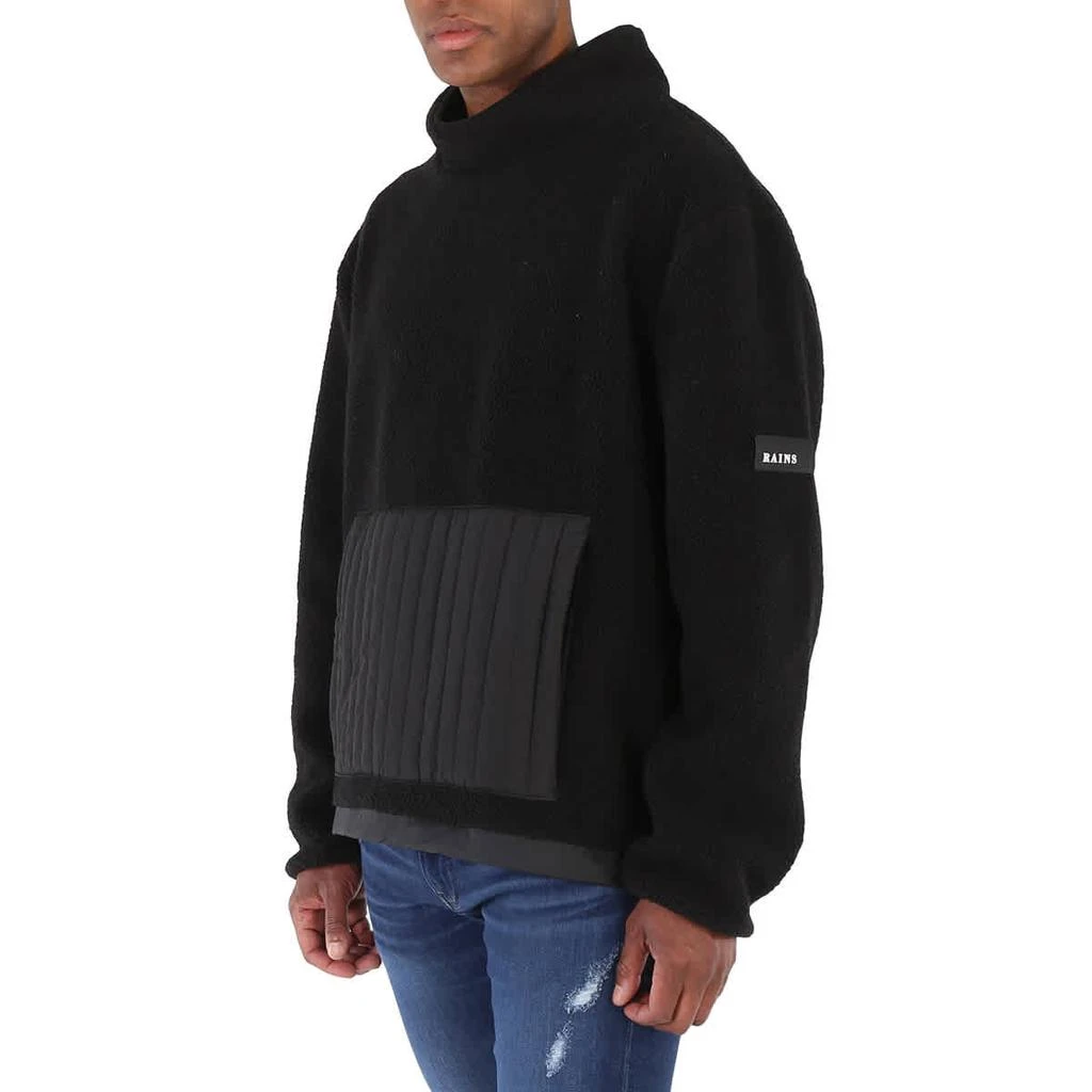 RAINS Men's Black High Neck Fleece Sweater 2