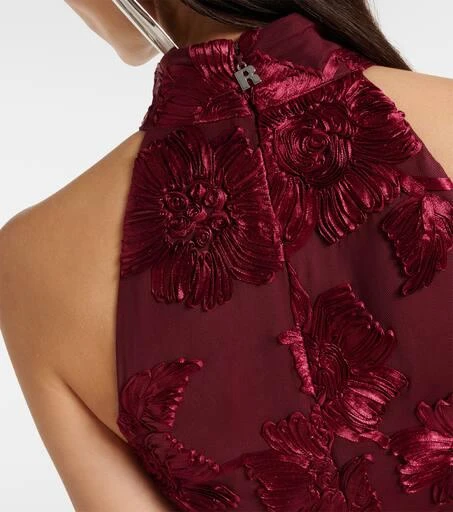 ROTATE Birger Christensen Embroidered halterneck gown 6