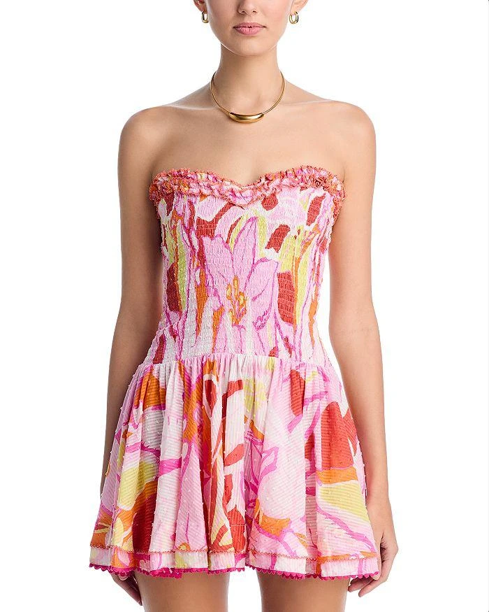 Poupette St Barth Cory Smocked Strapless Dress 7