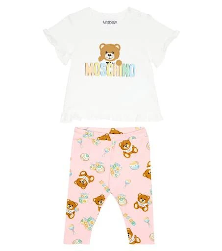 Moschino Baby set of cotton-blend T-shirt and shorts 1