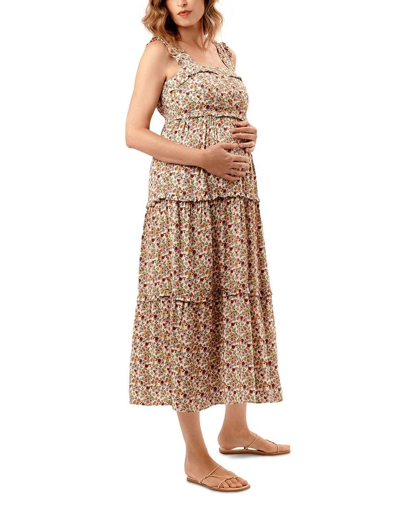 Nom Maternity Emma Tiered Striped During & After Dress 3