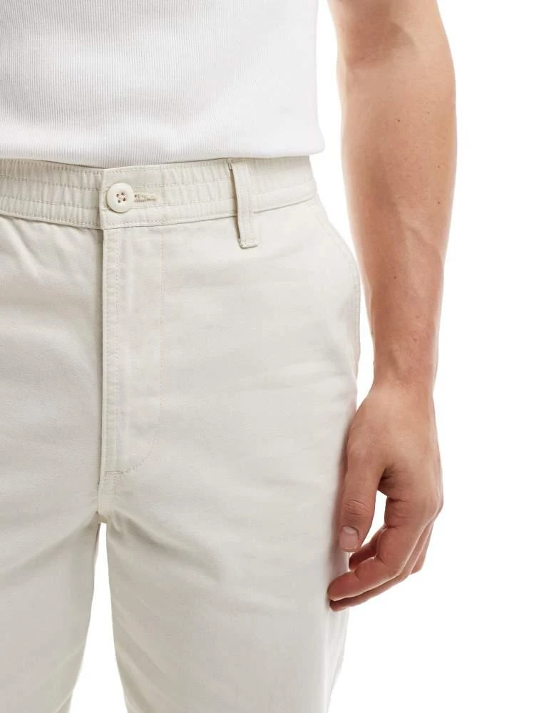 ASOS ASOS DESIGN baggy fit trousers with workwear patch in ecru 3