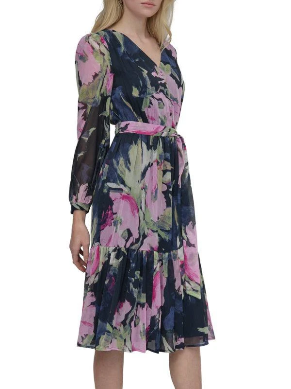 DKNY Long Puff Sleeve Midi-Dress 3
