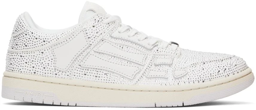 AMIRI White Crystal Skel Top Low Sneakers 1