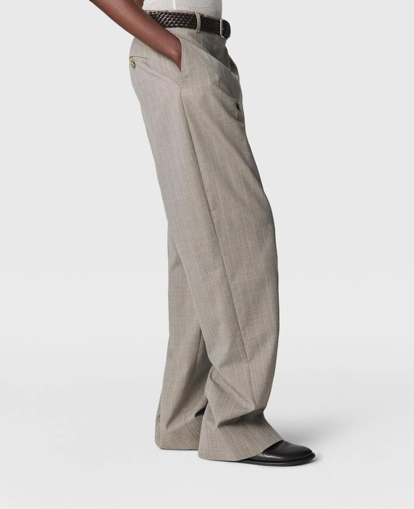 Stella McCartney Stella McCartney - Tapered Slim-Leg Pinstripe Trousers, Woman, Grey, Size: 38 1