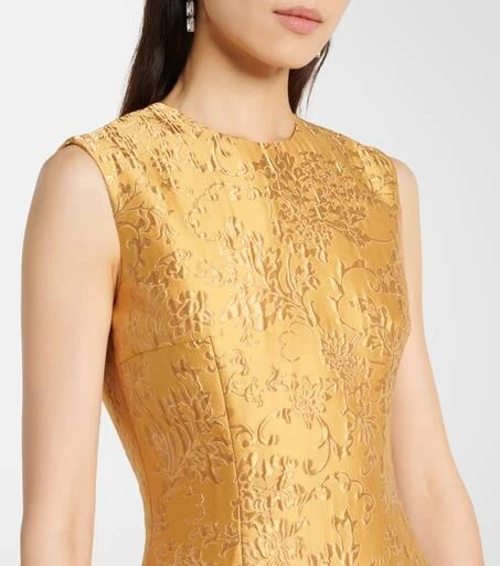 Emilia Wickstead Mara floral embossed jacquard midi dress 4