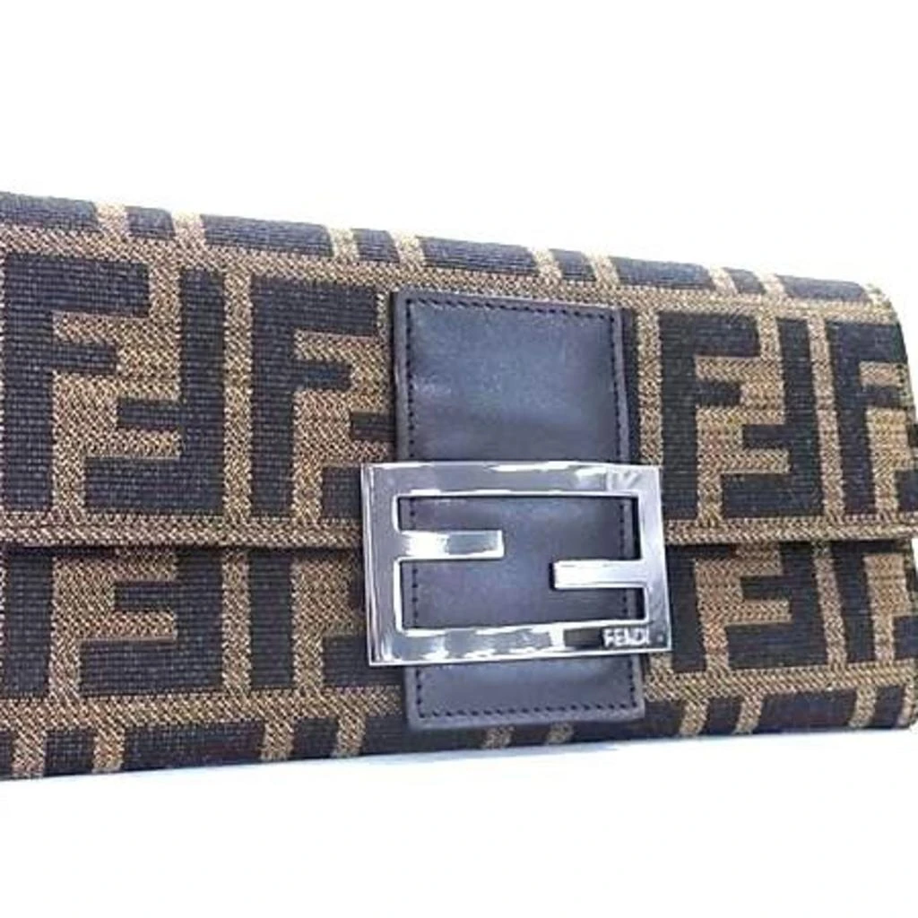 Fendi Leather Canvas Long Wallet (Bi-Fold) (Pre-Owned)