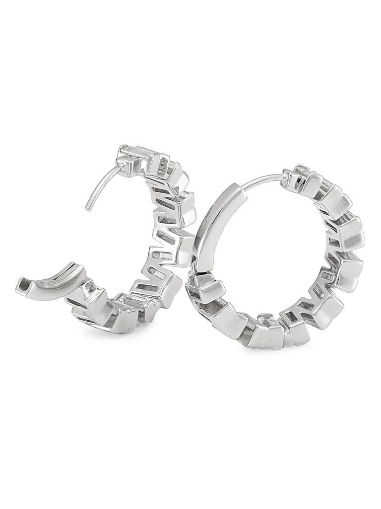 Adriana Orsini Stacked Sterling Silver 
Cubic Zirconia Medium Hoop Earrings 3