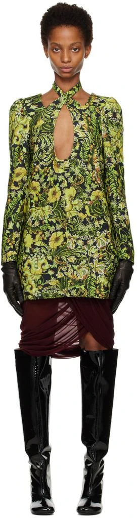 Dries Van Noten Green Cut-Out Minidress 1